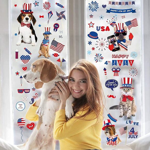 90 pcs Pets Patriotic Party Supplies USA 4th of July Decorations Stickers Decals - Picture 5 of 12